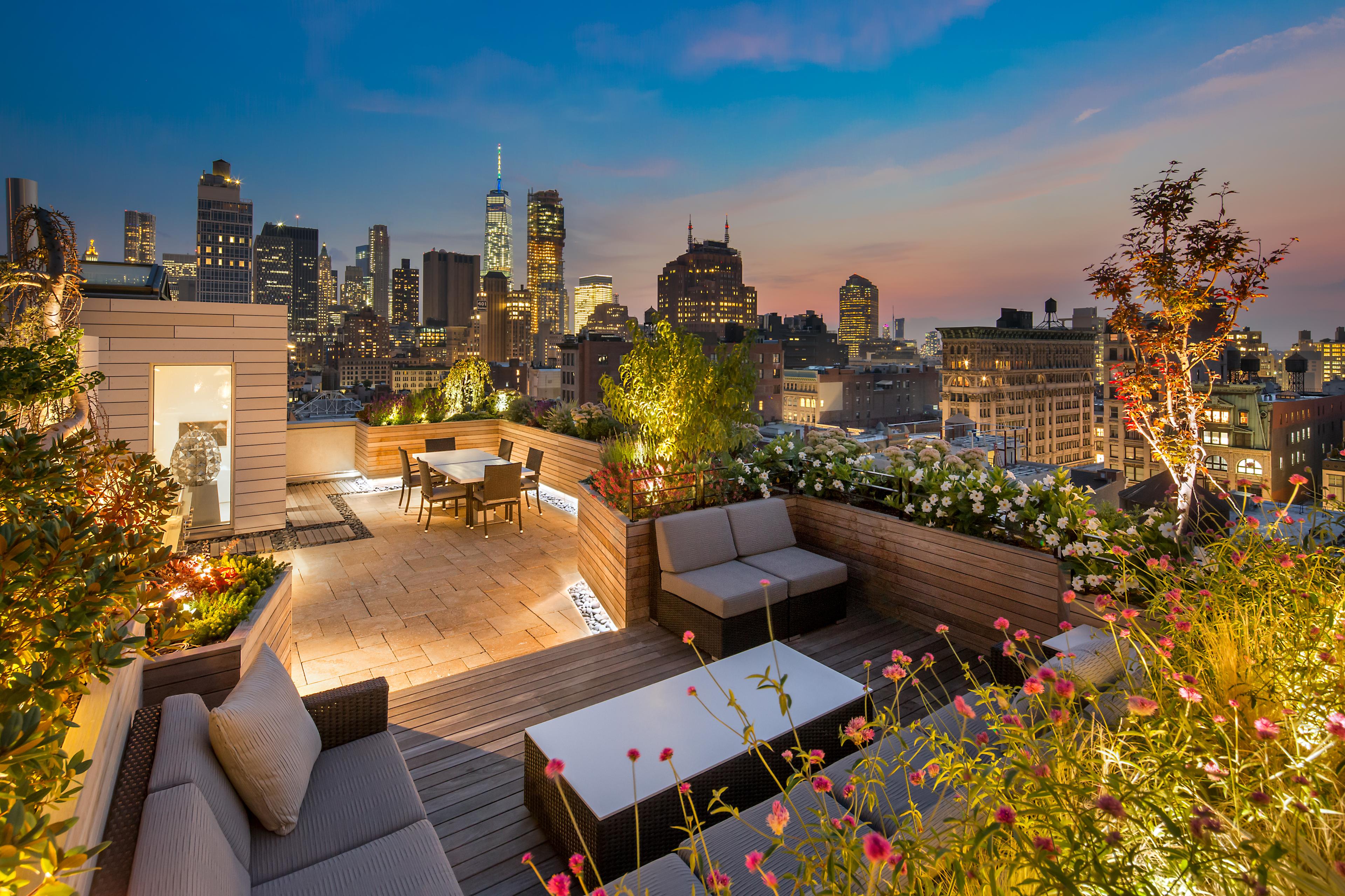 NYC terrace skyline