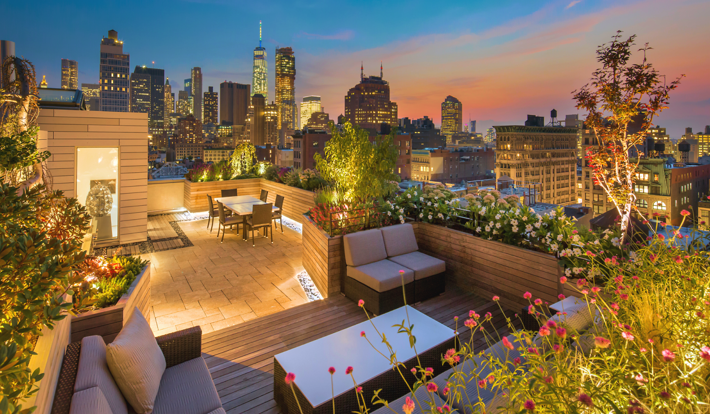 NYC terrace skyline