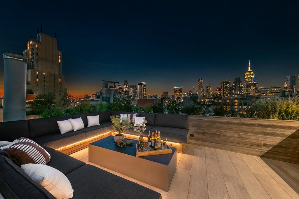 NYC terrace skyline